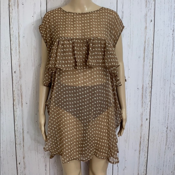 CIEL USA Sheer Ruffled Blouse Sz M - Picture 2 of 13